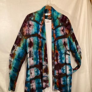 Long Sleeved Ice Dyed  Cardigan/Duster