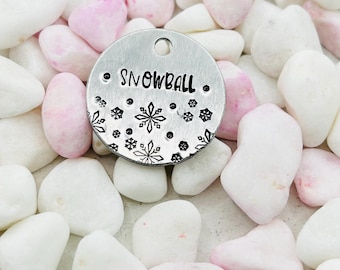 Pet ID Tag, Christmas Dog Tag, Snowflake Winter wonderland Dog tag, custom Dog Tag, personalized dog tag