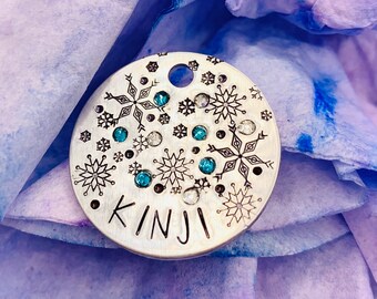 snowflake dog tag