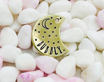 Luna Crescent Moon Pet ID Tag: Constellation Dog Tag