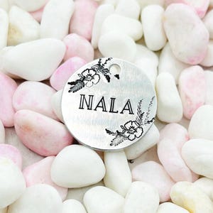 Pet ID Tag, Hibiscus dog tag, Hawaiian summer dog tag, beach, Tropical California dreaming dog tag