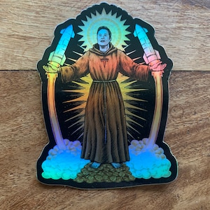 Holographic Elon Monk - Elon Musk Sticker Active