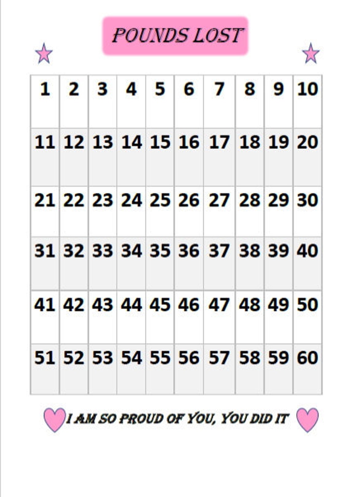 weight-loss-pounds-lost-chart-etsy