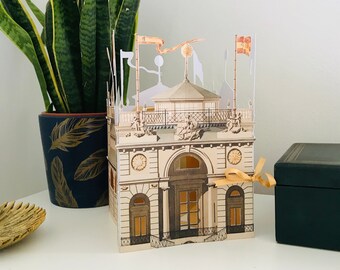 Estanque del Retiro paper lantern Popup building Art Home decor Paper decoration Architecture model Paper lamp Decoration gift