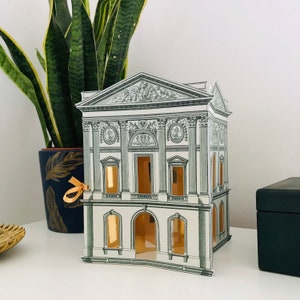 Palazzo Louvre Facciata Architettura lanterna di carta Popup edificio Arte Decorazione della casa Decorazione di carta Modello architettura Lampada di carta Decorazione regalo