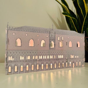 Palazzo ducale arquitetura lanterna de papel popup construção arte decoração para casa modelo arquitetura lâmpada de papel decoração presente