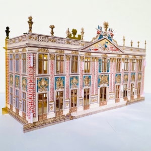 Château de Marly Lanterne en papier Bâtiment éphémère Art Décoration d'intérieur Décoration en papier Modèle d'architecture Lampe en papier Décoration cadeau