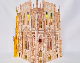 York Minster Architecture paper lantern Popup building decor Paper decoration Architecture model Paper lamp Decoration gift