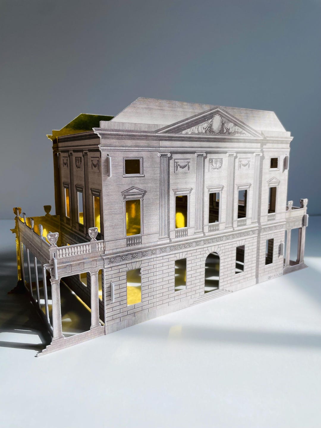 Paper Building Design Renaissance Georgian Villa Architecture Paper Lantern Model: Classical Architecture ...