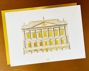 Spencer House Architecture A4 Print with golden embellishment