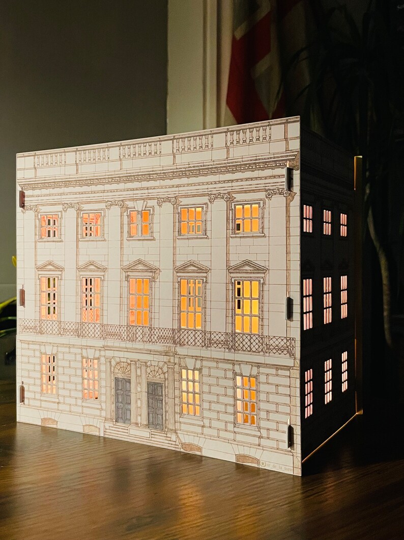 Lincolns Inn Houses Architecture paper lantern Popup building Art Home Paper decoration Architecture model Paper lamp Decoration image 4