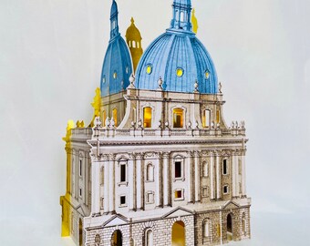 Radcliffe Camera University Oxford Architecture paper lantern Popup building decoration Architecture model Paper lamp Decoration gift