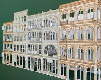 Broadway Architecture Paper Lantern Model: American Architecture Home Decor (LED Included)