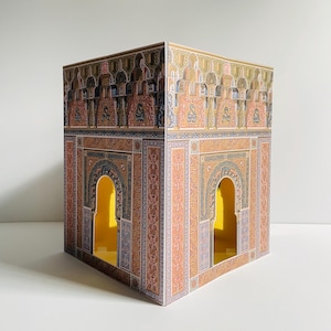 Moschea Alhambra Granada Architettura lanterna di carta Popup edificio Arte decorazione modello Lampada di carta Decorazione regalo