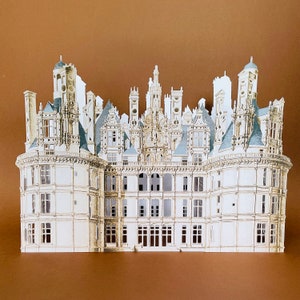 Castelo de Chambord Lanterna de Papel Edifício pop-up Arte Decoração para casa Decoração de papel Modelo de arquitetura Luminária de papel Decoração presente