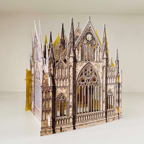 Lincoln Kathedrale Architektur Papiermodell Popup Gebäude Kunst Dekoration Architektur Modell Papierlaterne Dekoration Geschenk