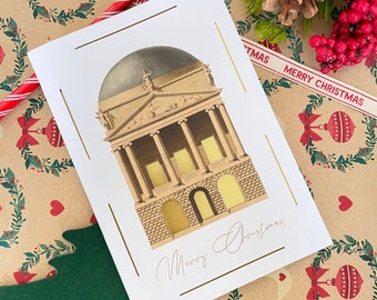 Christmas Card Chatsworth Domed Building Architectural Card