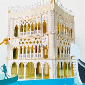 Ca d'Oro Architettura lanterna di carta Popup building Arte Arredamento casa Decorazione di carta Modello di architettura Lampada di carta Decorazione regalo