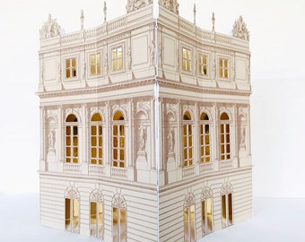 Versailles Palace Paper Lantern Model: French Architecture Home Decor (LED Included)