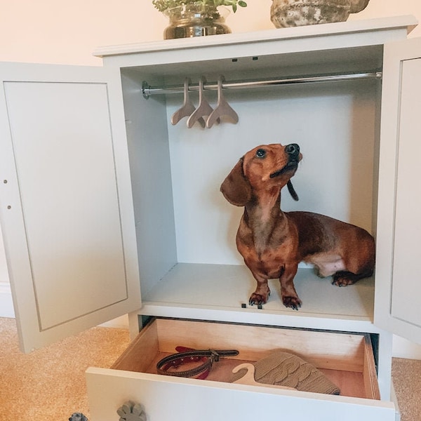 PERSONALISED Dog Wardrobe, BESPOKE Storage Cupboard - HANDMADE