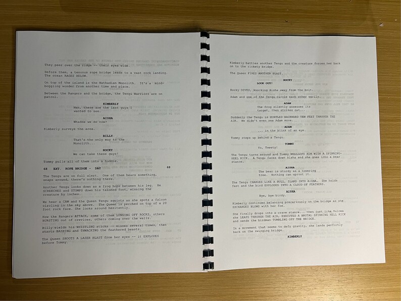 Mighty Morphin Power Rangers, the Movie Script - Etsy
