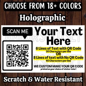50 CUSTOM PRINTED QR Code Stickers 2.25" Labels Seals Shipping Supplies Scratch Resistant Small Business Etsy Ebay Poshmark Google Mercari