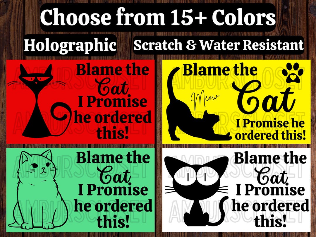 50 PRINTED CAT STICKERS 2.25