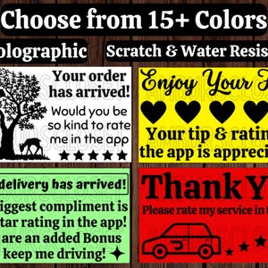 50 PRINTED DoorDash UberEATS Grubhub 2.25&quot; Stickers Labels Seals Scratch Resistant Spark Shipt INCREASE TIPS!! Delivery Driver Free Shipping