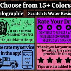 50 PRINTED DoorDash UberEATS Grubhub 2.25&quot; Stickers Labels Seals Scratch Resistant Spark Shipt INCREASE TIPS!! Delivery Driver Free Shipping