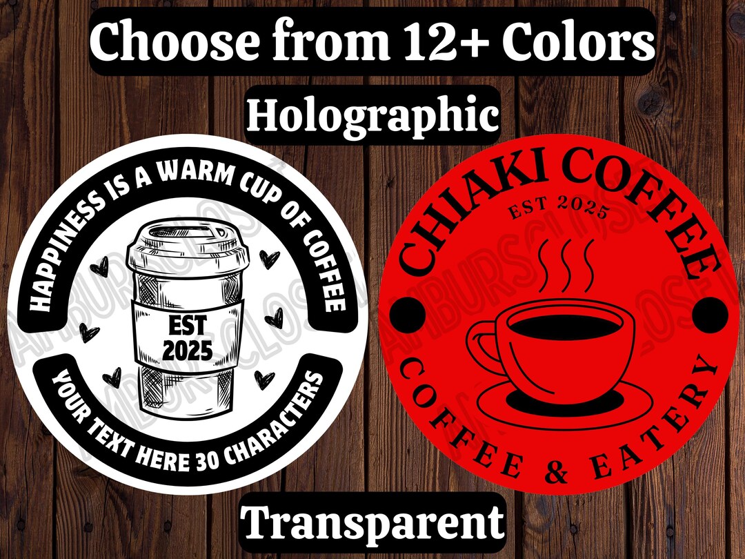 40 CUSTOM PRINTED Drink Stickers 2