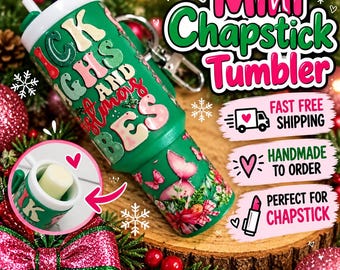 Mini vaso porta bálsamo labial llavero almacenamiento de bálsamo labial regalo relleno de calcetín muslos gruesos ambiente navideño regalo de vacaciones verde