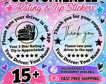 40 Custom PRINTED DOORDASH Delivery Driver Stickers 2" Round Labels UberEats Grubhub Spark Instacart Shipt Increase Driver Tips & Reviews