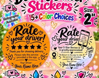 40 Custom PRINTED DOORDASH Delivery Driver Stickers 2" Round Labels UberEats Grubhub Spark Instacart Shipt Increase Driver Tips & Reviews