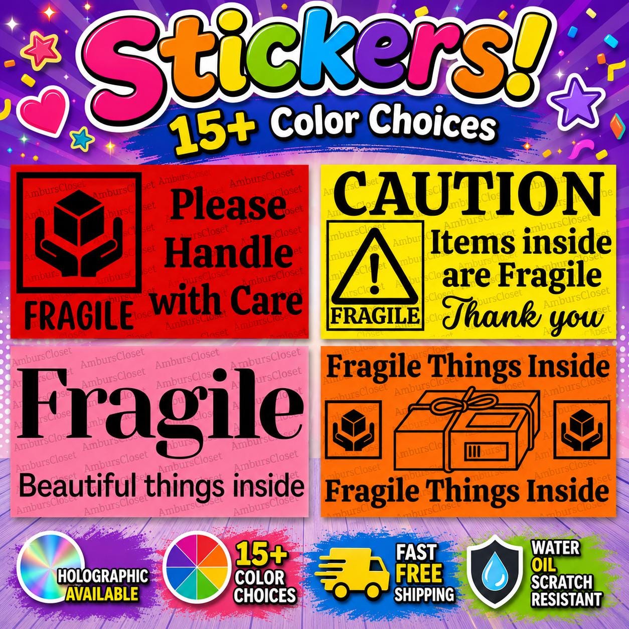 Fragile Stickers - Etsy