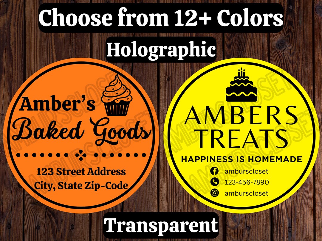 40 CUSTOM PRINTED Bakery Stickers 2