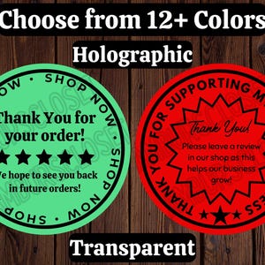 40 PRINTED THANK YOU Stickers 2" Round Labels Seal Shipping Supplies Scratch Resistant Small Business Etsy Ebay Store Feedback Free Shipping