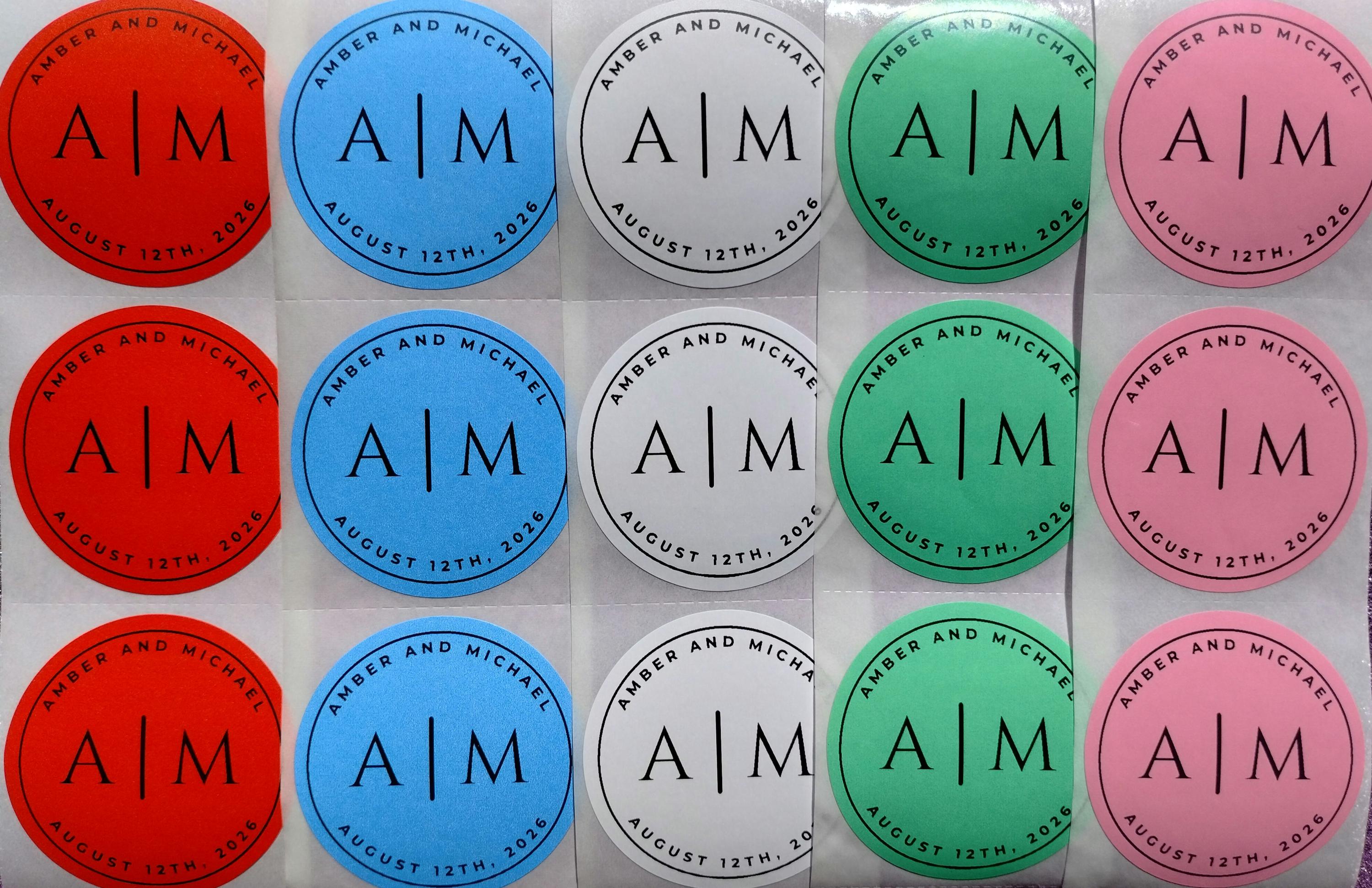 40 CUSTOM PRINTED Wedding Stickers 2