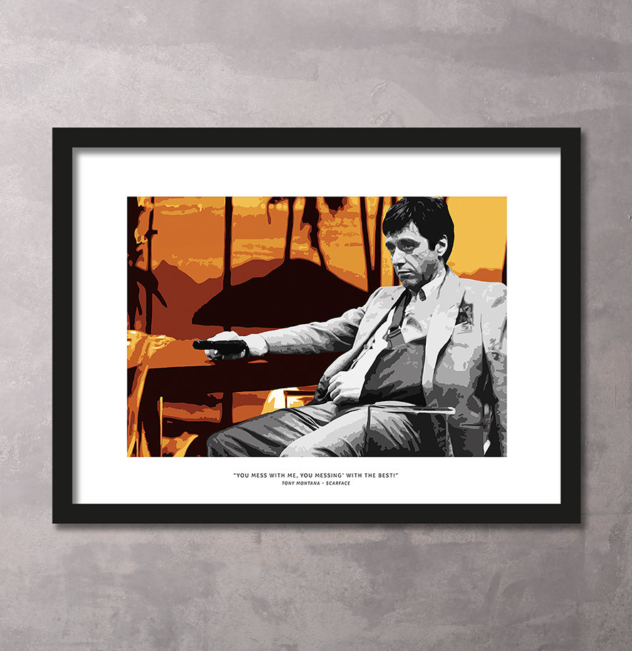 Tony Montana Scarface Limited Edition A3 Digital Pop Art Portrait Print ...