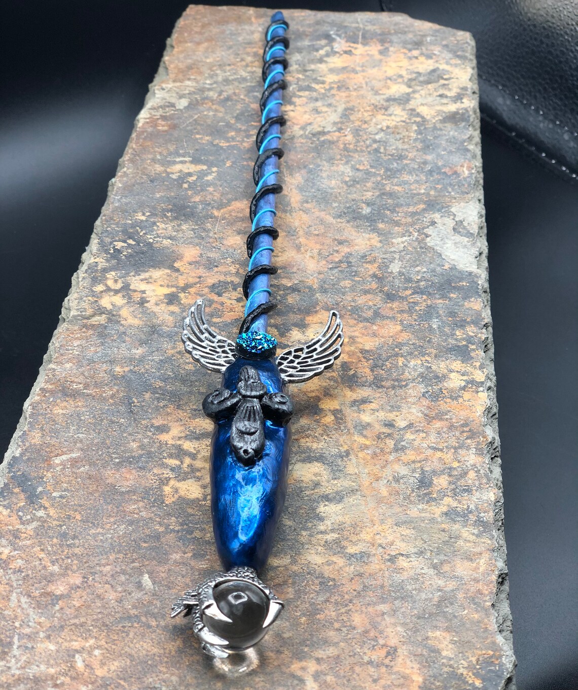 Varita ravenclaw azul y gris varita de garra azul y gris Etsy