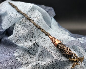 wizard/witch Dragon slayer wand-wand-dragon wand-scepter-fire wand-copper wand-dragon flight wand-