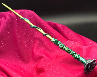 Witch Fairy Green Goddess wand-witch wand-wands-renaissance wands-mermaid wands-green wand-woodland fairy wand