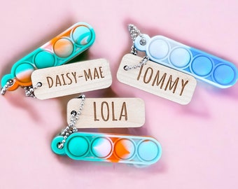 Mini fidget | Party Bag Fillers | Poppet Toys | Personalised Fidget | Fidget Keyring | Kids Name Tag | Pencil case Name Tag | Personalised