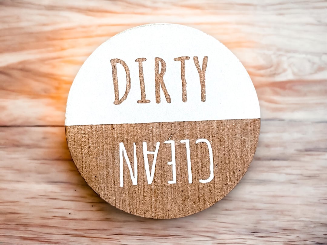 Dirty Clean Magnet | Dishwasher Magnet Clean Dirty | Wooden Engraved ...