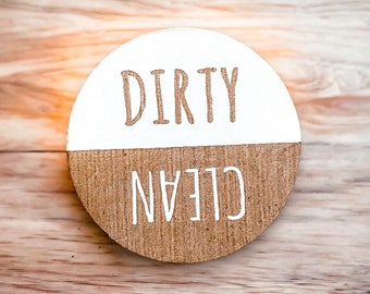 Dirty Clean Magnet | Dishwasher Magnet Clean Dirty | Wooden Engraved Dishwasher Magnet | New Home Gift | Housewarming Gift