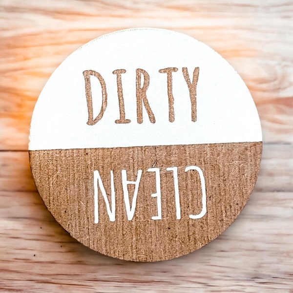 Dirty Clean Magnet | Dishwasher Magnet Clean Dirty | Wooden Engraved Dishwasher Magnet | New Home Gift | Housewarming Gift