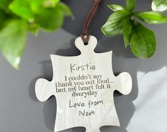 Personalized SEN Teacher Gift | Wooden Puzzle Piece Keepsake