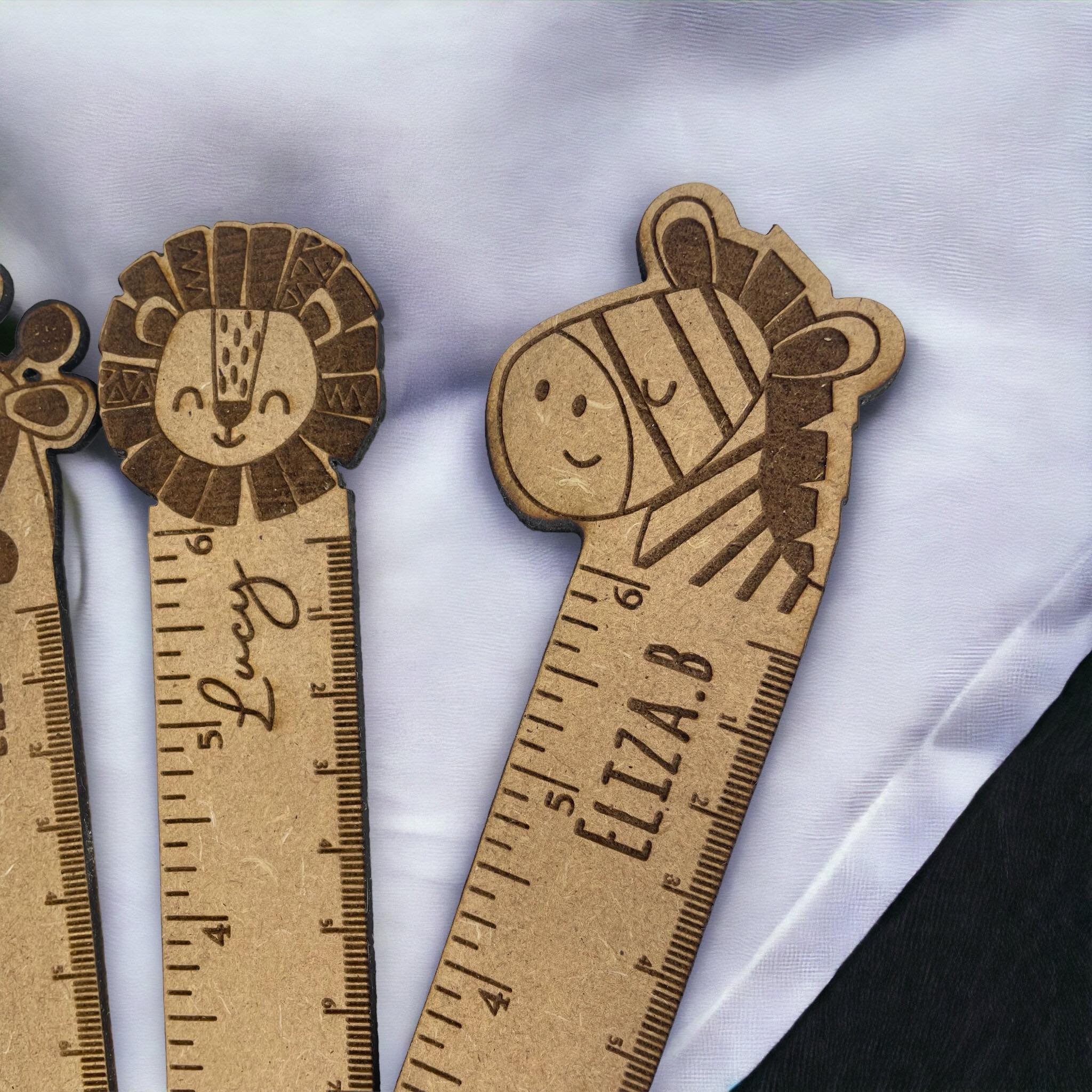 Safari Animal Wooden Bookmark Ruler Personalised Ruler Etsy UK