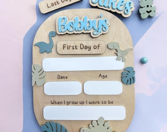 Personalised First and Last Day of School Photo Board Sign | Memory Photo Prop Board | Starting School Nursery Preschool | Back To School