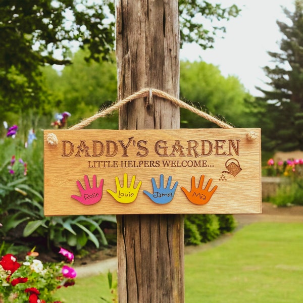 Engraved Allotment / Garden Signs, grandad, grandma, garden, shed, garage, greenhouse, hanging, plaque, kids.