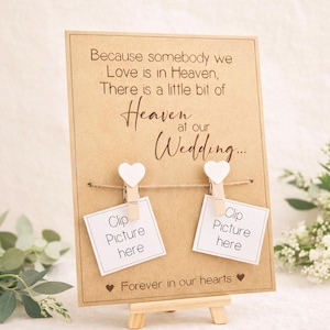 Personalised Memorial Wedding Sign | In Loving Memory Photo Sign | Heaven Wedding